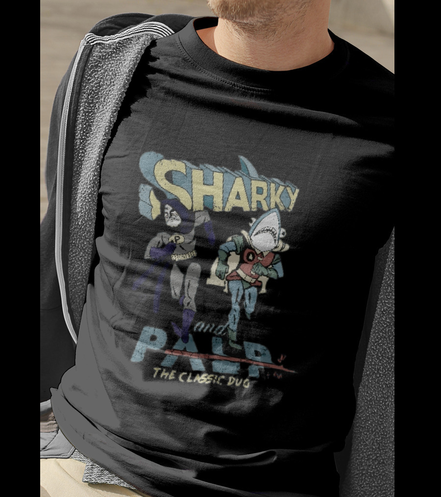 Sharky And Palp The Classic Duo Vintage Superhero T-Shirt