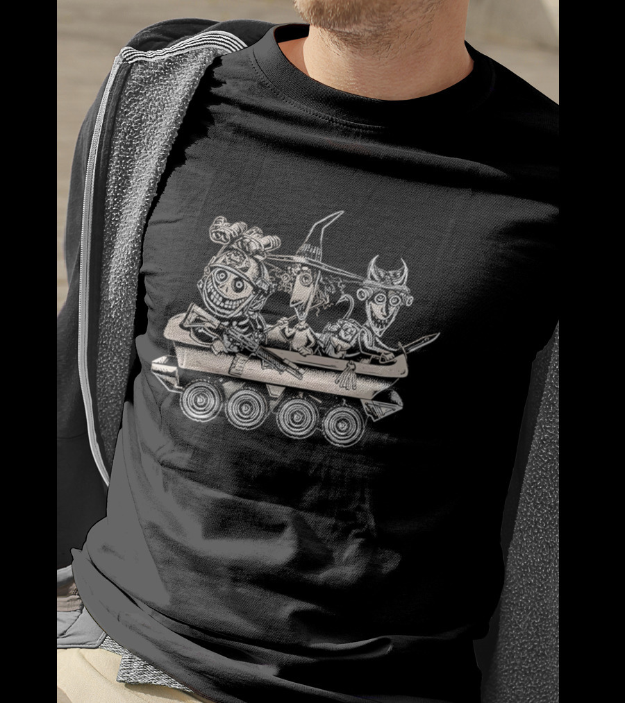 Tactical Nightmare Cartoon Characters Riding Armored Vehicle T-Shirt