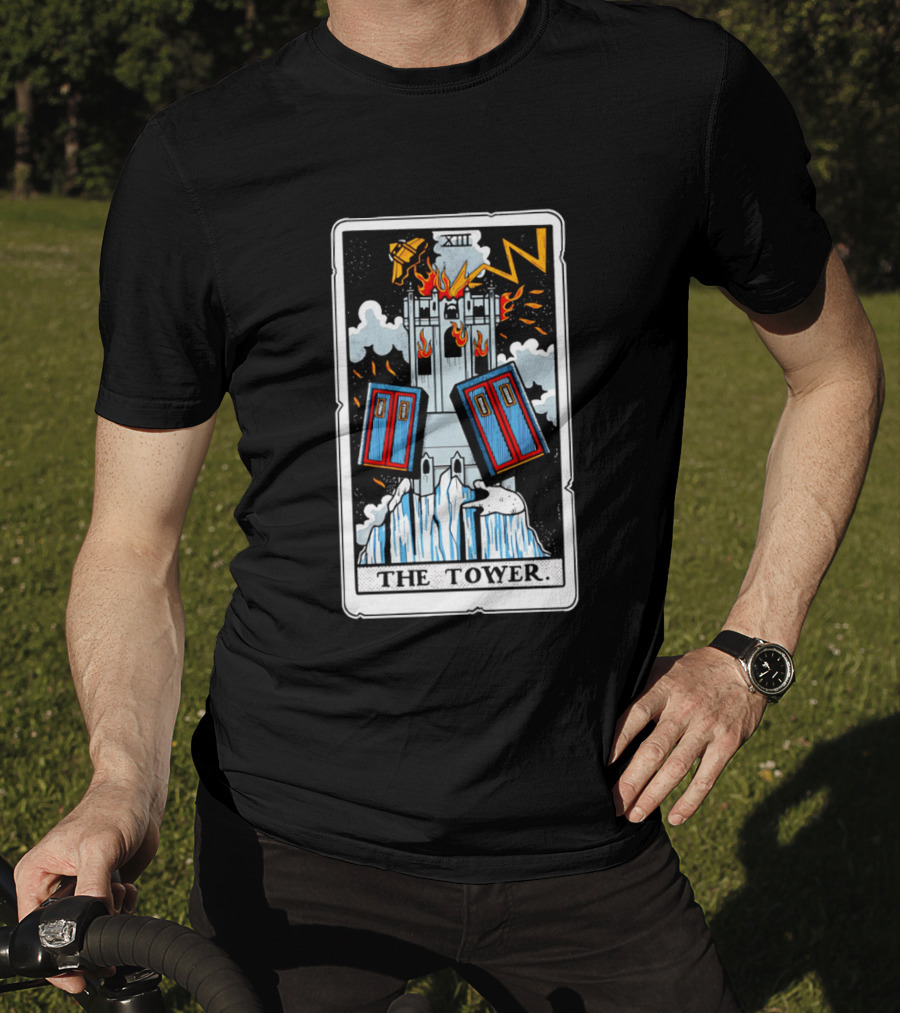 Doctor Who TARDIS Tarot Card Tower XIII T-Shirt