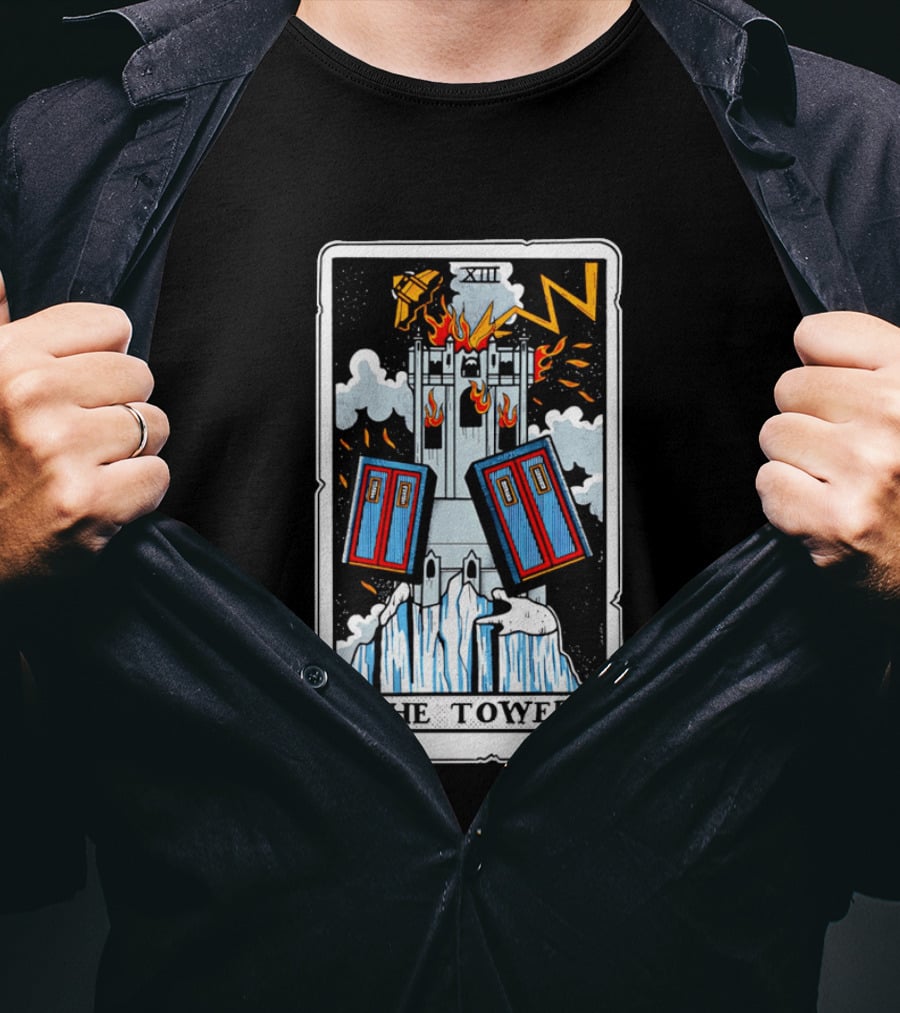 Doctor Who TARDIS Tarot Card Tower XIII T-Shirt