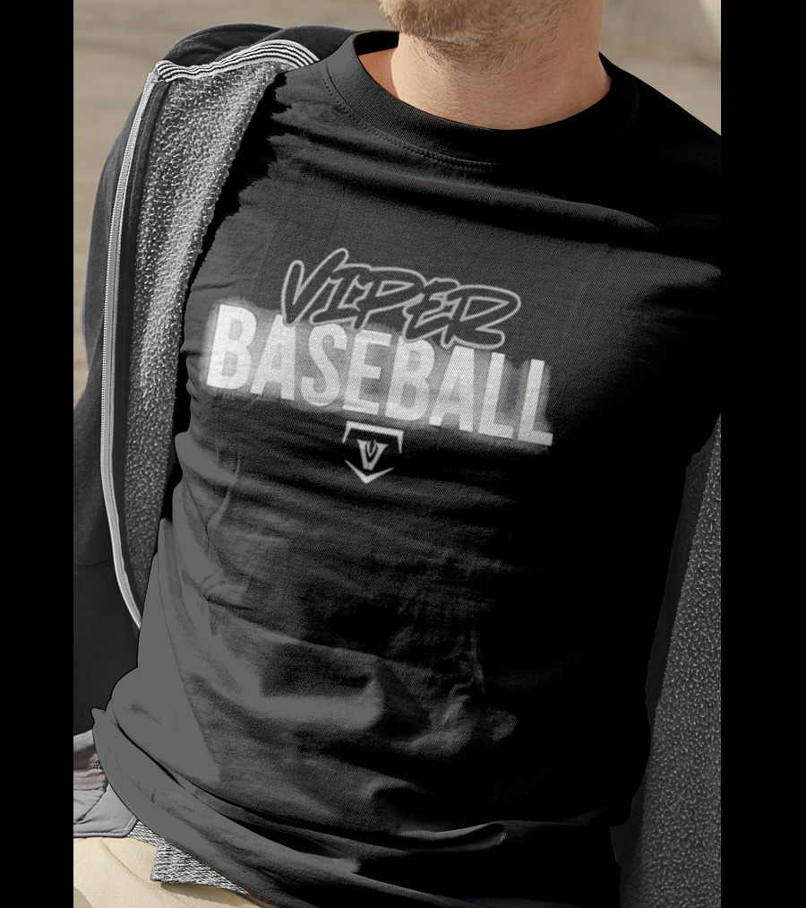Viper Baseball Home Plate Spray Paint Stencil T-Shirt