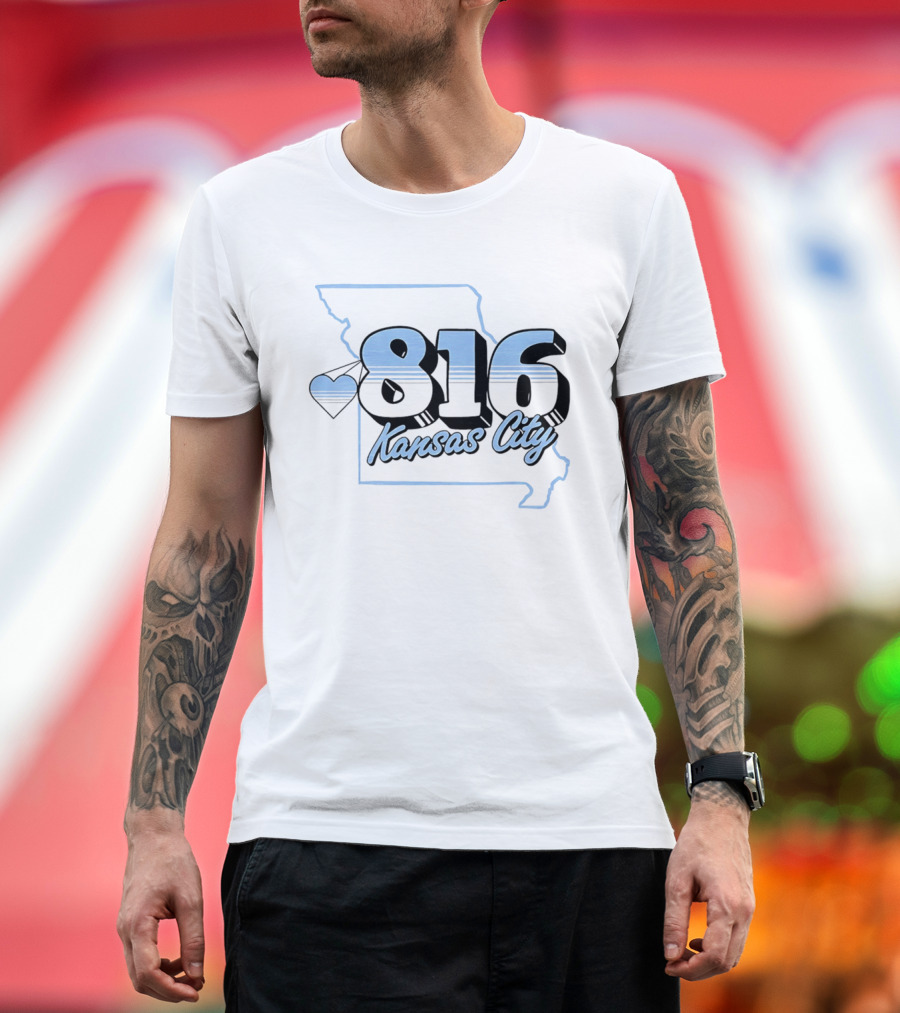 816 Kansas City Heart Map Love T-Shirt