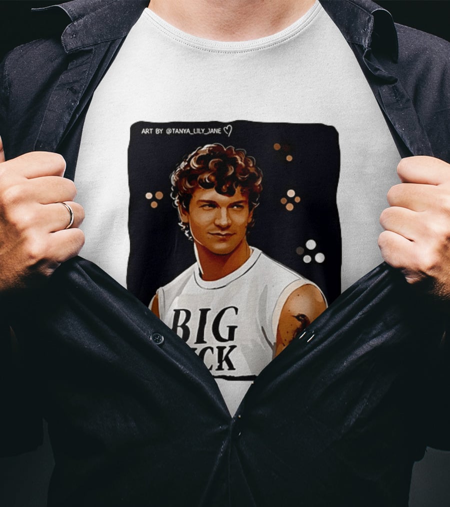 Tanya Lily Jane Big Dick Art Featuring Curly Haired Man T-Shirt