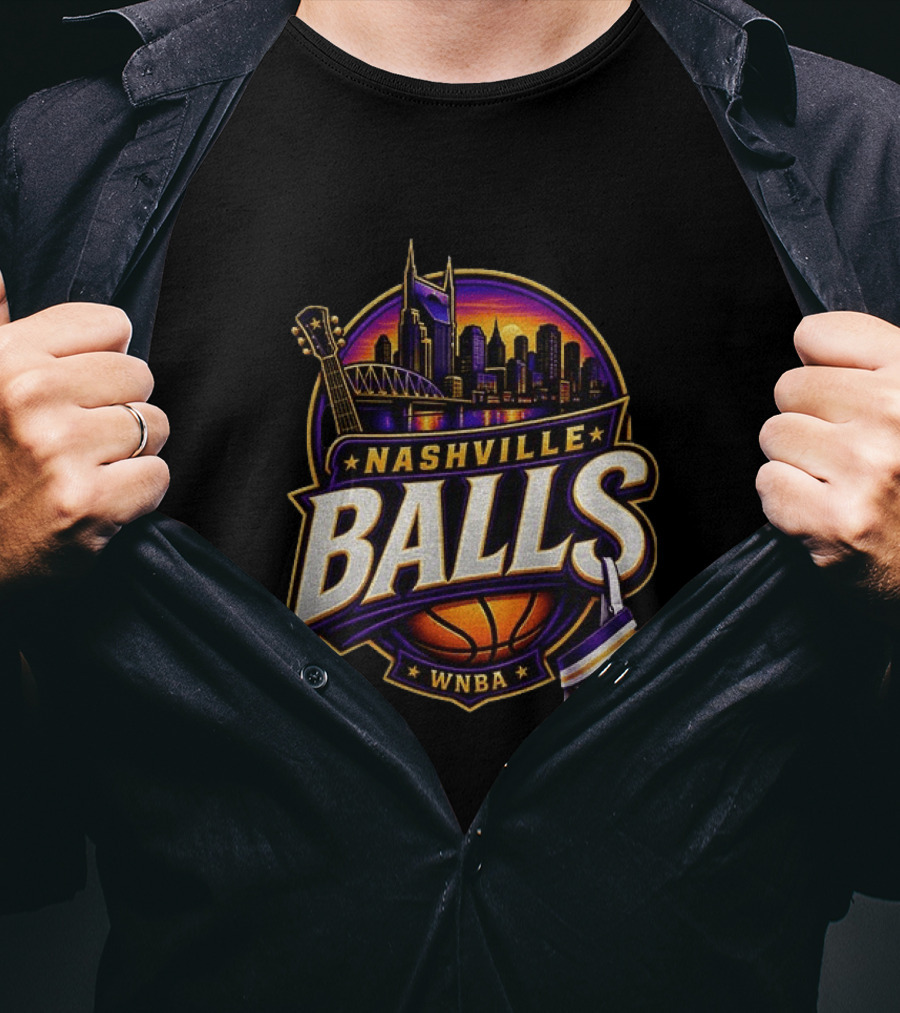 Nashville Balls WNBA Basketball Music City Skyline T-Shirt