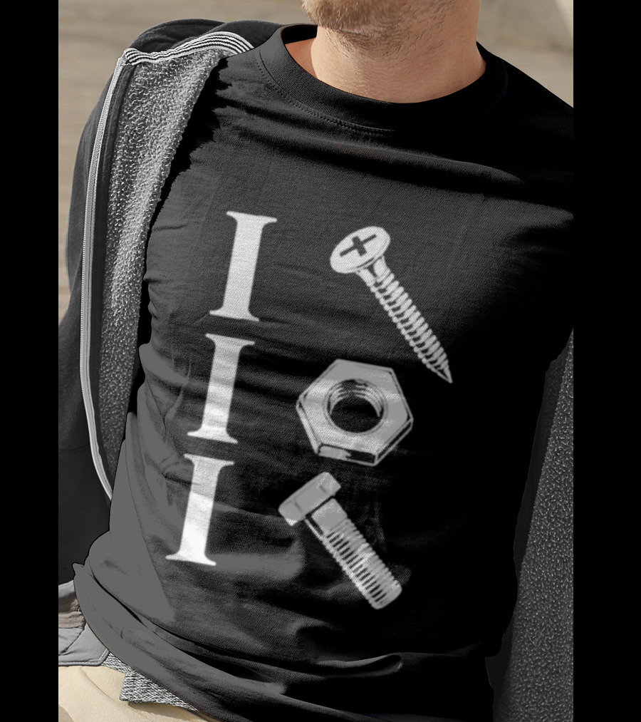 Back Mechanic Hardware Tool Screw Hex Bolt Nut T-Shirt