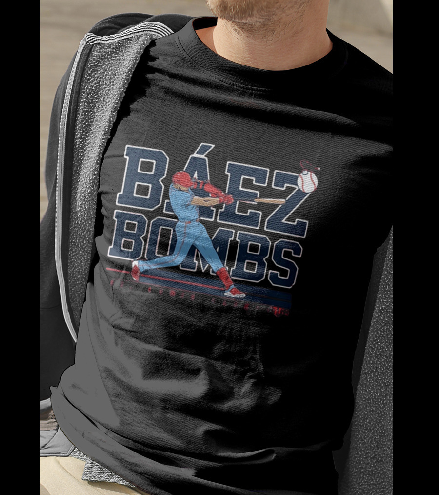 Báez Bombs St. Louis Baseball Player Swinging Bat With Flying Ball T-Shirt
