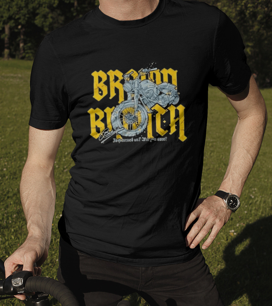 Broom Broom Is It Turned On Are You Sure Grey Motorcycle Distressed T-Shirt