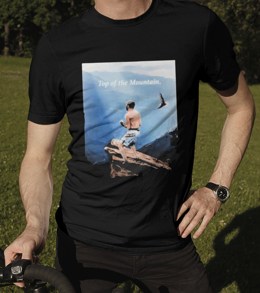 Islam Makhachev Top Of The Mountain Scenic Martial Arts Triumph T-Shirt