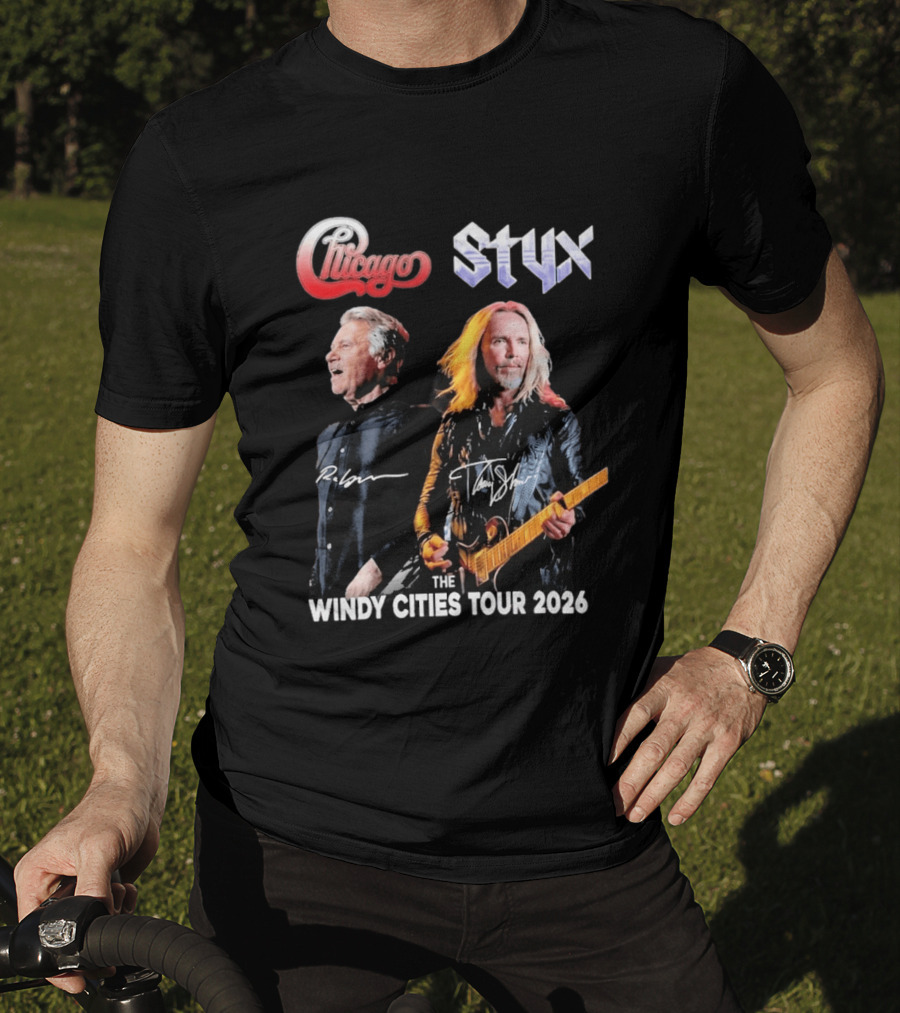 Chicago Styx The Windy Cities Tour 2026 Rock Concert T-Shirt
