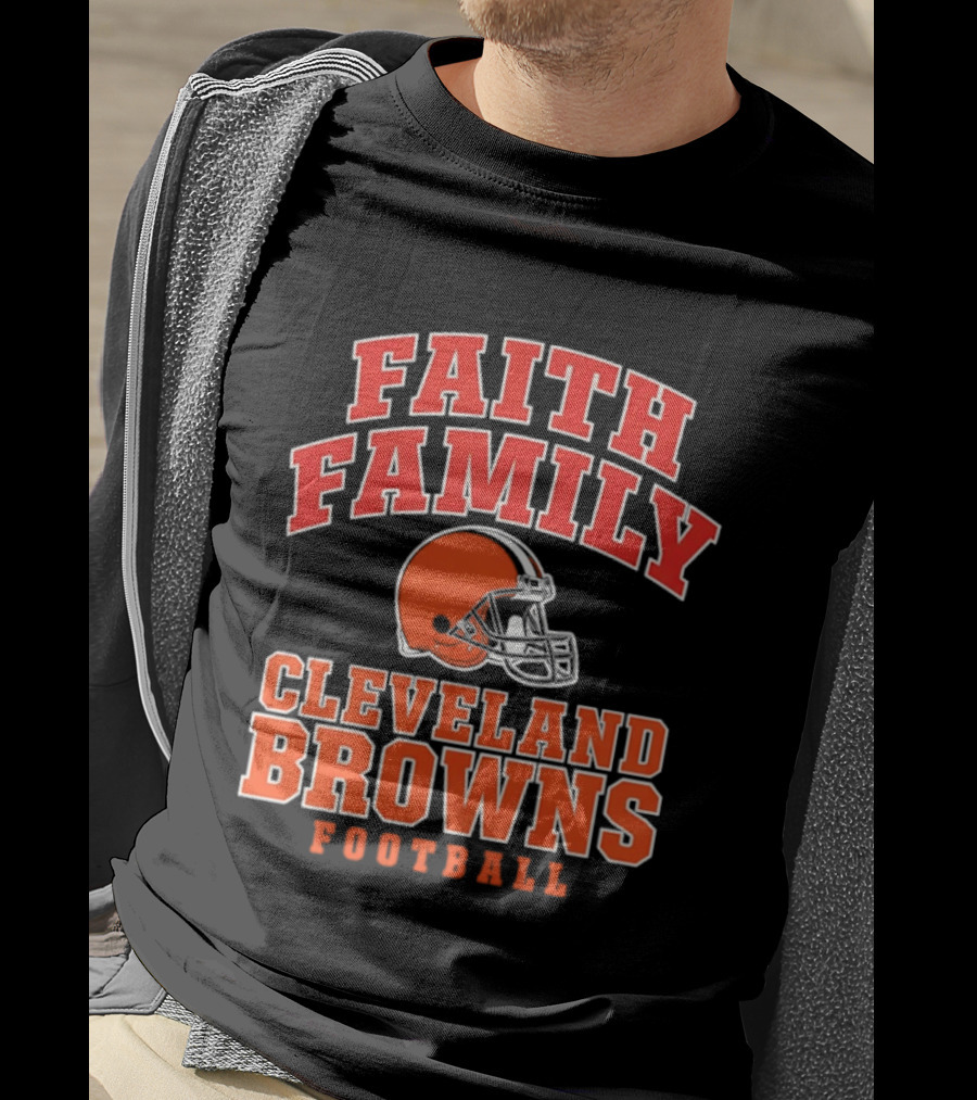 Faith Family Cleveland Browns Football Orange Helmet T-Shirt