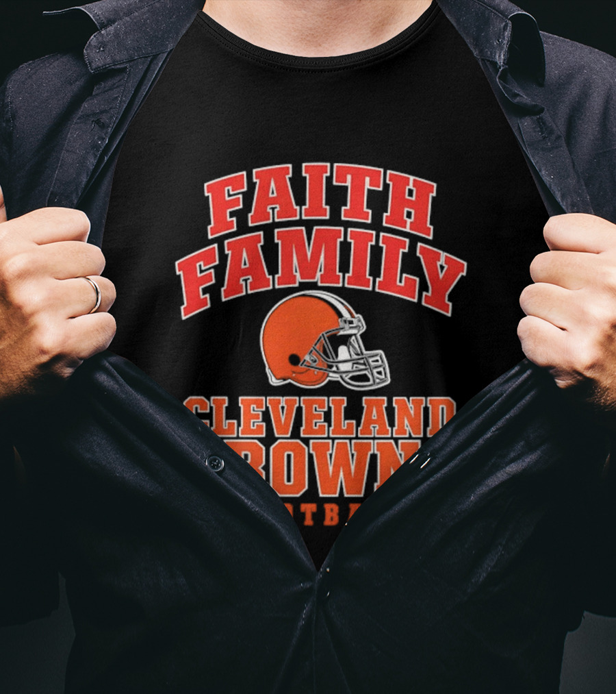 Faith Family Cleveland Browns Football Orange Helmet T-Shirt