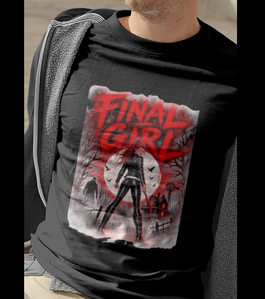 Final Girl Leather Jacket Bloody Bat Full Moon House T-Shirt