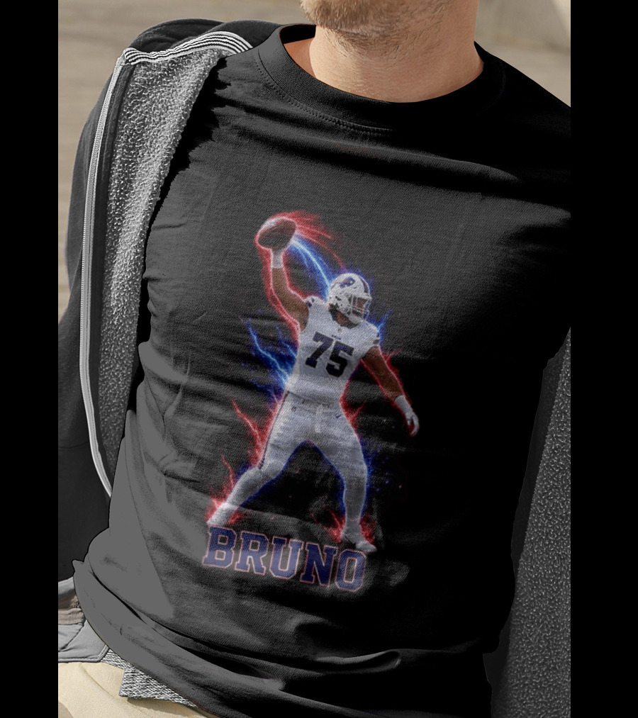 Bruno Buffalo Bills 75 Electric Burst Football T-Shirt