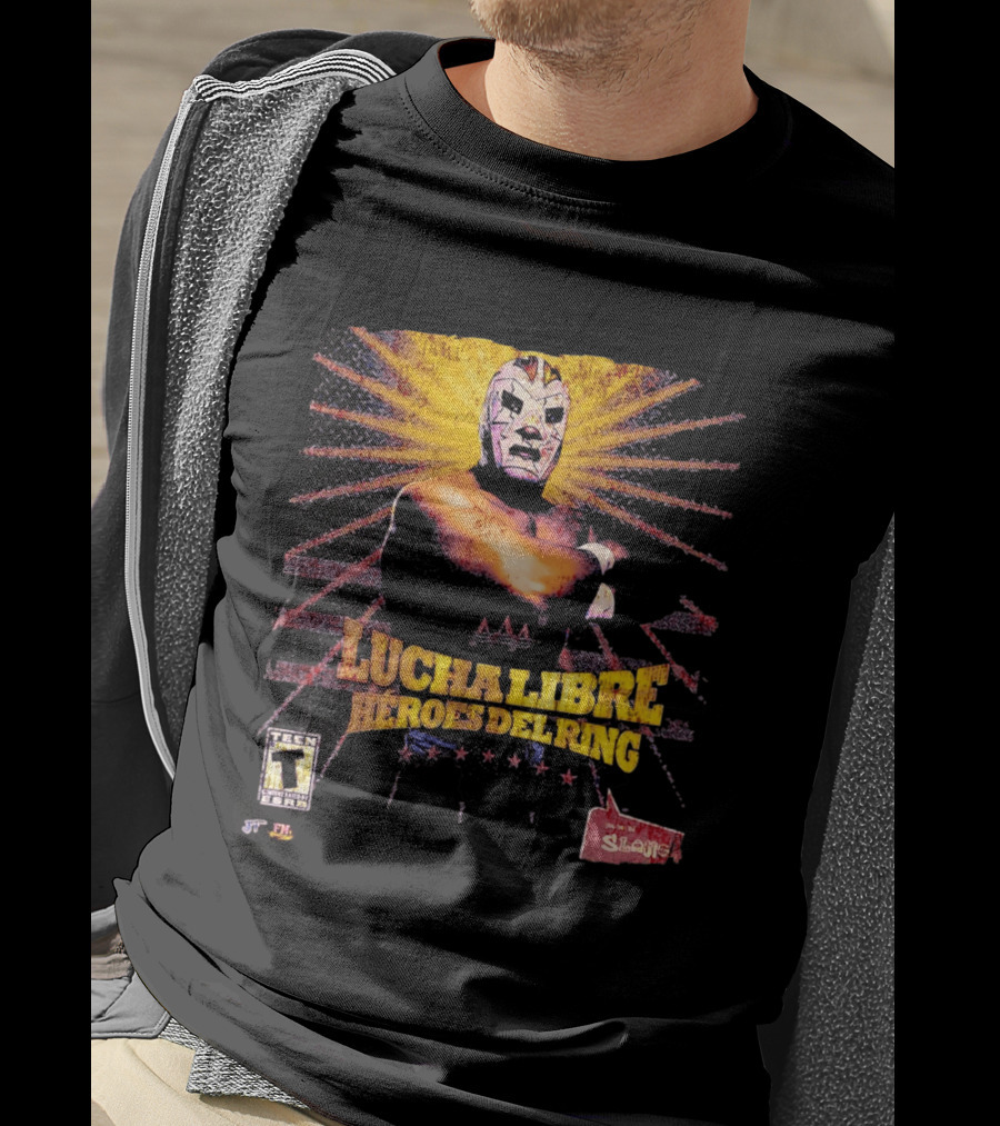 Lucha Libre Héroes Del Ring Masked Wrestler Starburst T-Shirt