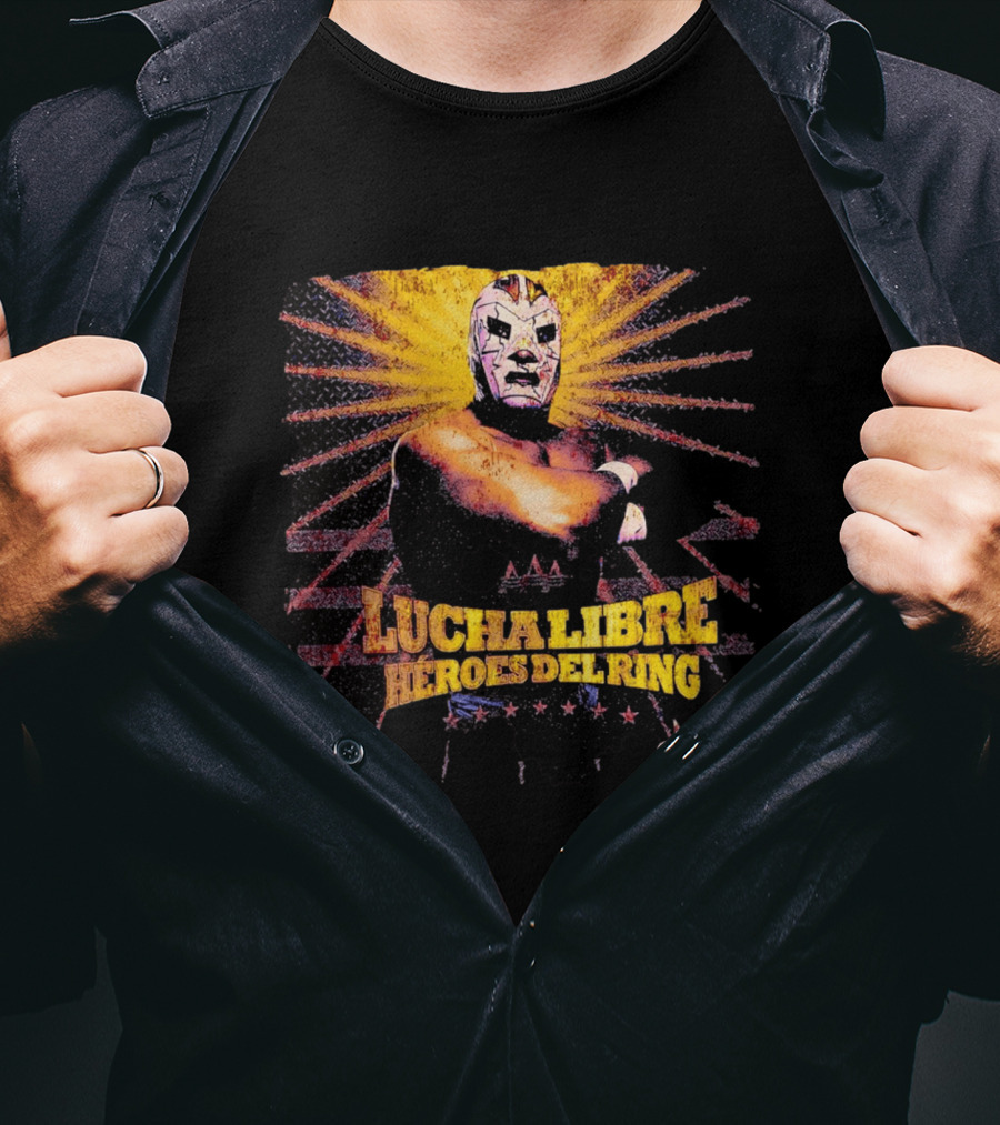 Lucha Libre Héroes Del Ring Masked Wrestler Starburst T-Shirt