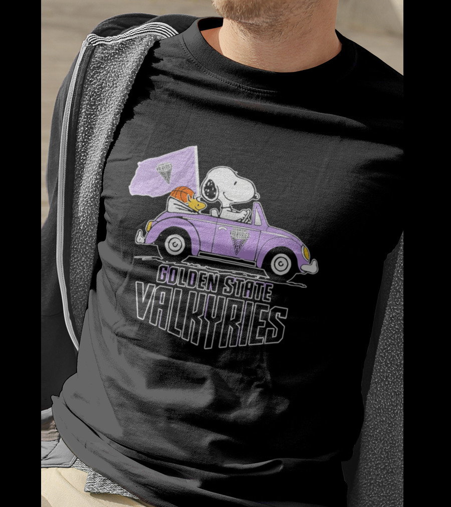 Golden State Valkyries Snoopy Volkswagen Beetle T-Shirt