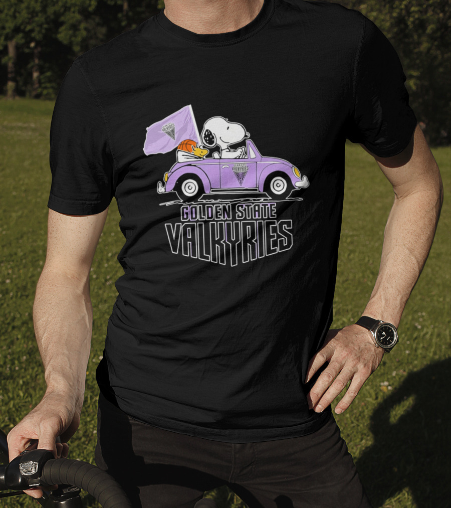 Golden State Valkyries Snoopy Volkswagen Beetle T-Shirt