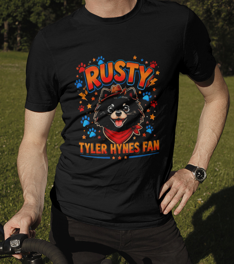 Rusty Tyler Hynes Fan Paw Stars Cowboy Hat Bandana T-Shirt