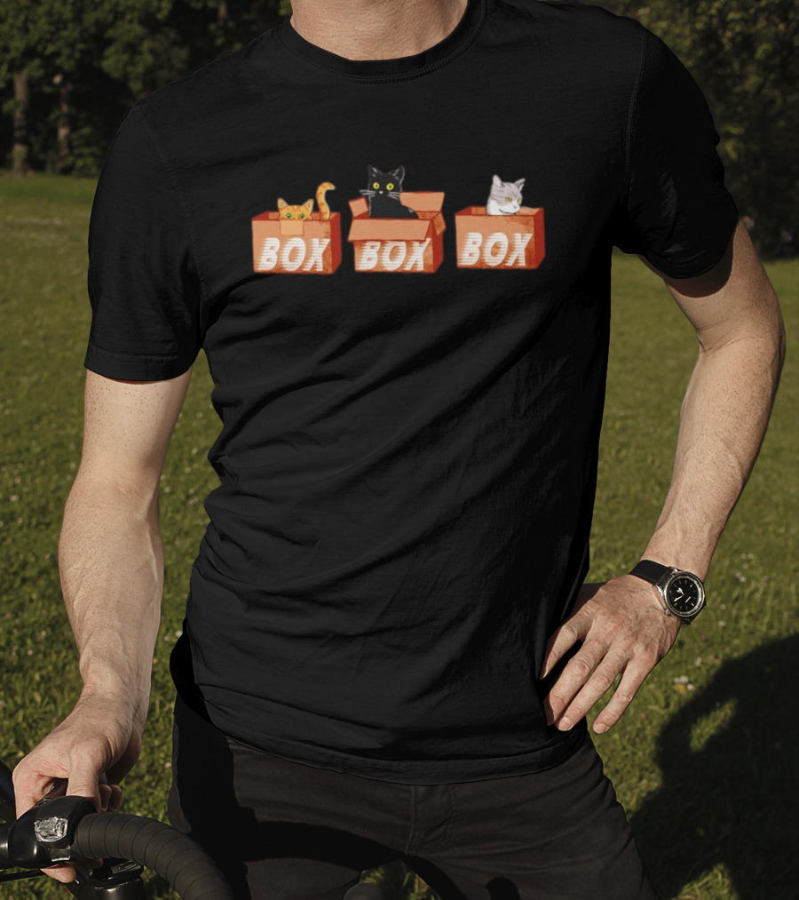 Orange Black Tabby Cats Box Trio T-Shirt