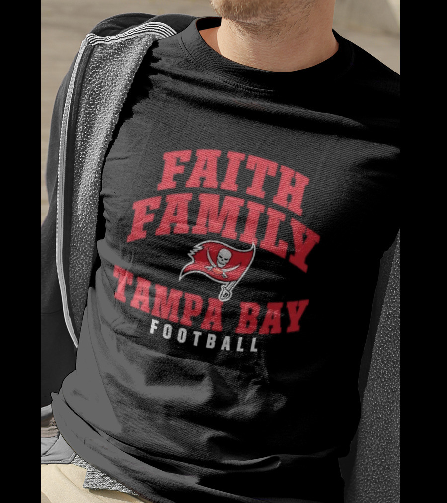 Faith Family Tampa Bay Football Pirate Flag Skull T-Shirt