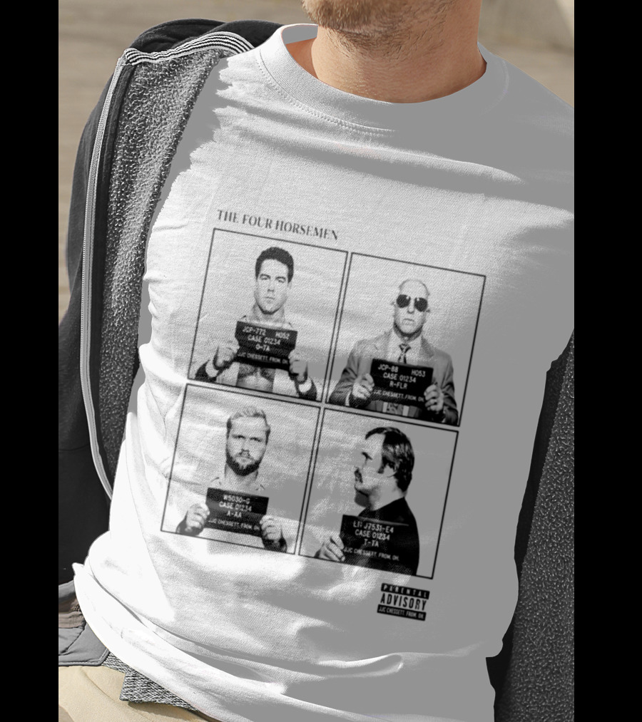 The Four Horsemen Ric Flair Tully Blanchard Arn Anderson Ole Anderson Shot Parental Advisory T-Shirt
