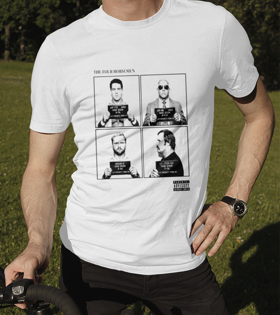 The Four Horsemen Ric Flair Tully Blanchard Arn Anderson Ole Anderson Shot Parental Advisory T-Shirt