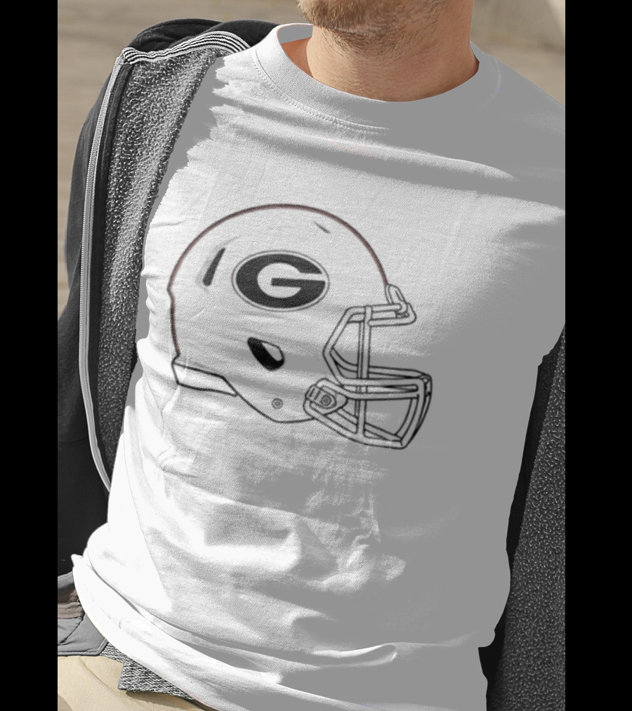 Georgia Bulldogs Helmet White G T-Shirt