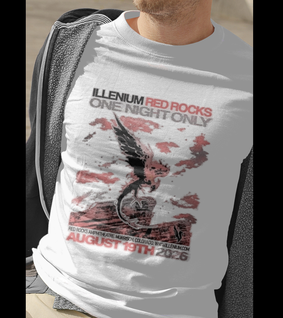Illenium Red Rocks August 19th 2026 Morrison Colorado One Night Only T-Shirt