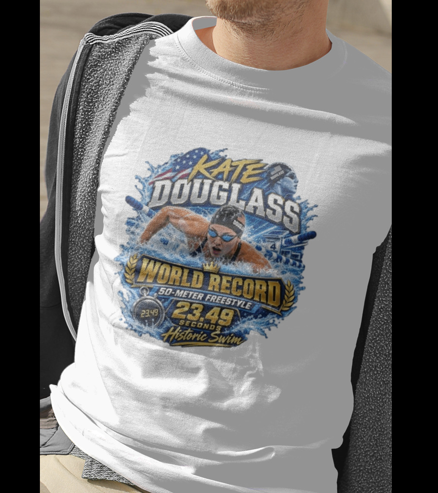Kate Douglass World Record 50 Meter Freestyle 23.49 Seconds Historic Swim T-Shirt