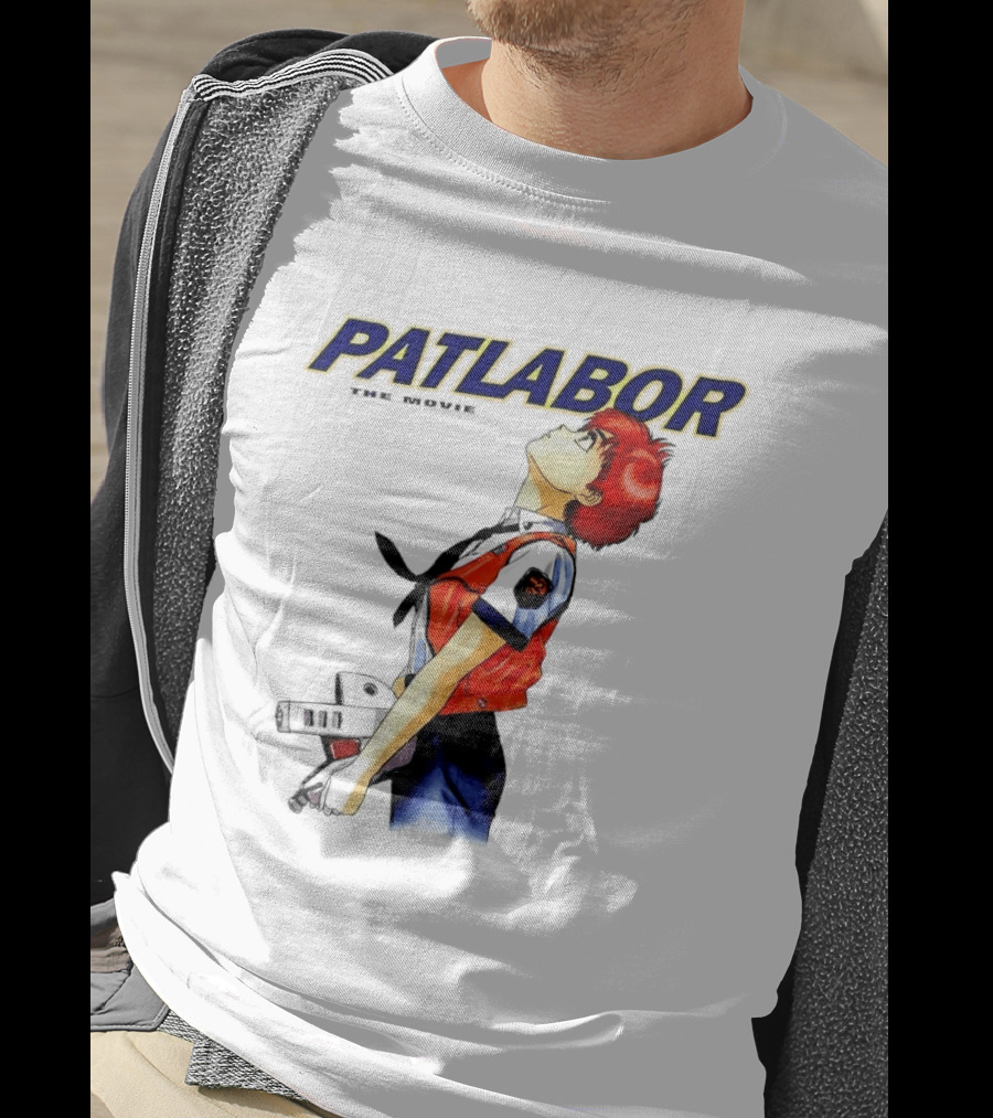 Patlabor The Movie Anime Girl Holding Helmet Looking Up T-Shirt