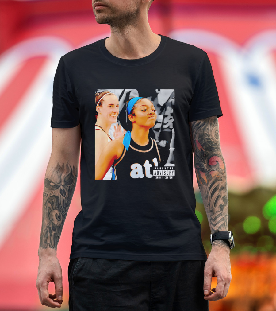 Caitlin Clark Angel Reese Memorable Moment Parental Advisory Explicit Content T-Shirt