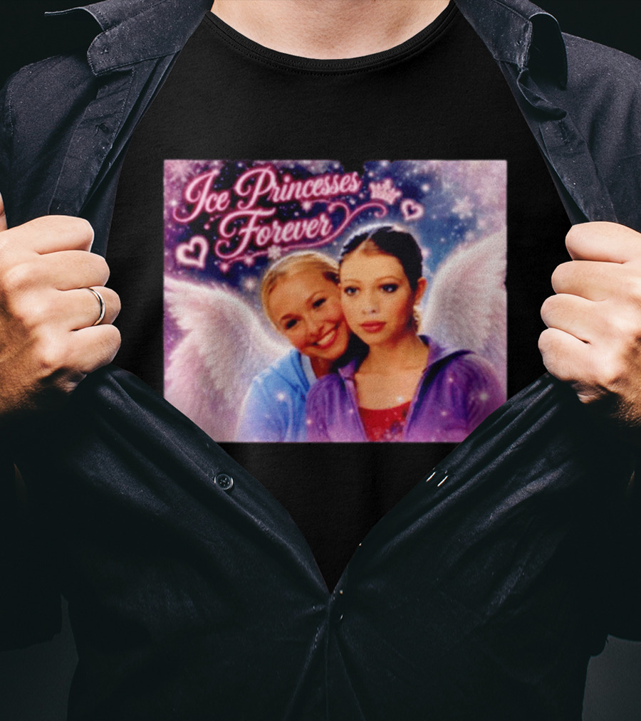 Ice Princesses Forever Hayden Panettiere Michelle Trachtenberg Angel Wings Hearts Snowflakes T-Shirt