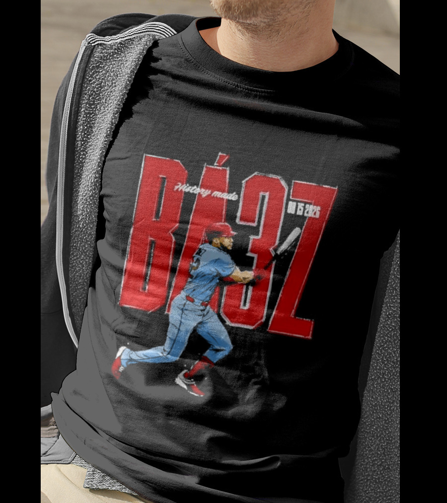 History Made Baez 08 15 2026 Baseball Player Swinging Bat Sketch T-Shirt