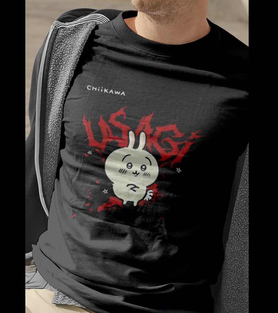 Chiikawa Usagi Kawaii Anime Red T-Shirt