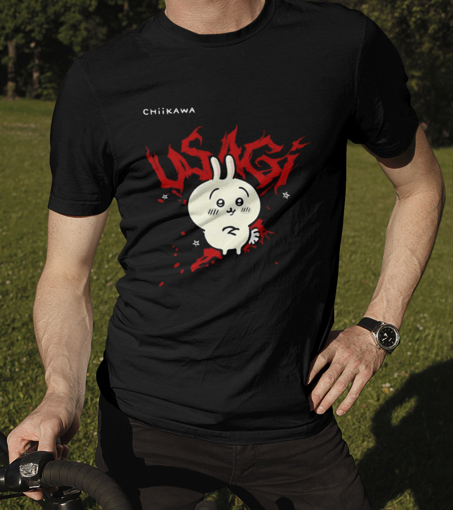 Chiikawa Usagi Kawaii Anime Red T-Shirt