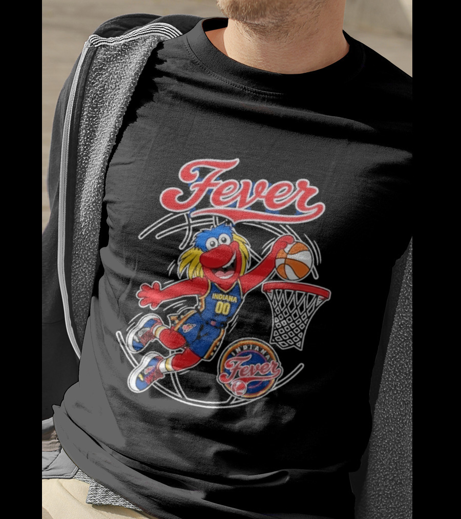 Indiana Fever Basketball Mascot Slam Dunk 2026 T-Shirt