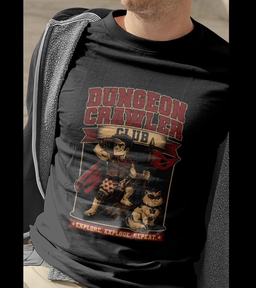 Dungeon Crawler Club Explore Explode Repeat Dungeon Crawler Carl Adventure T-Shirt