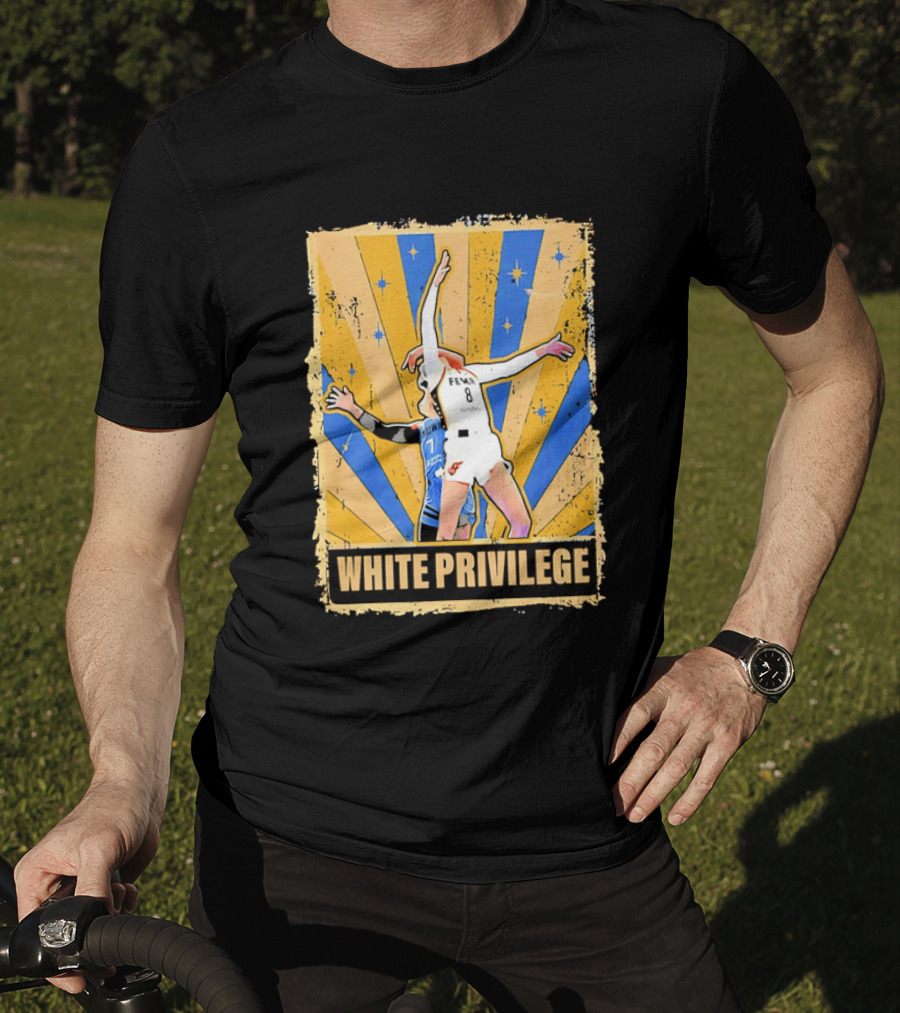 Indiana Fever WNBA White Privilege Basketball Players Foul Distressed Sunburst Stars T-Shirt
