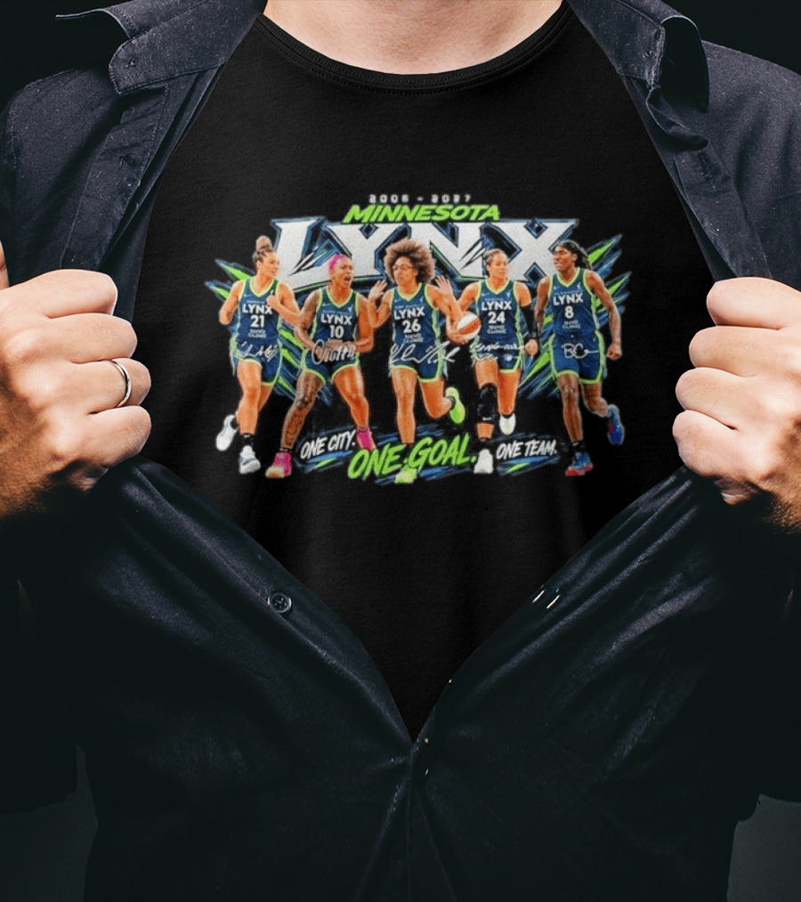 Minnesota Lynx One City One Goal One Team Signatures T-Shirt