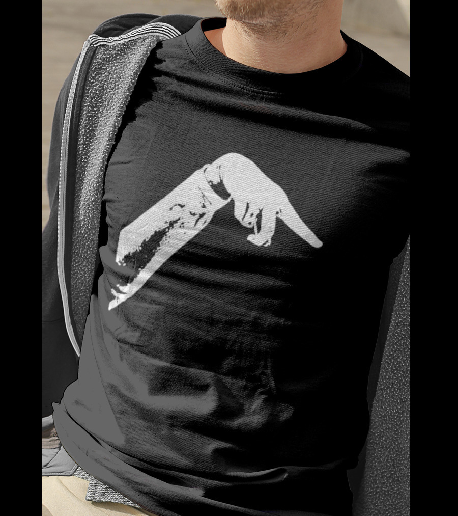 Monochrome Pointing Hand Sleeve Downward T-Shirt