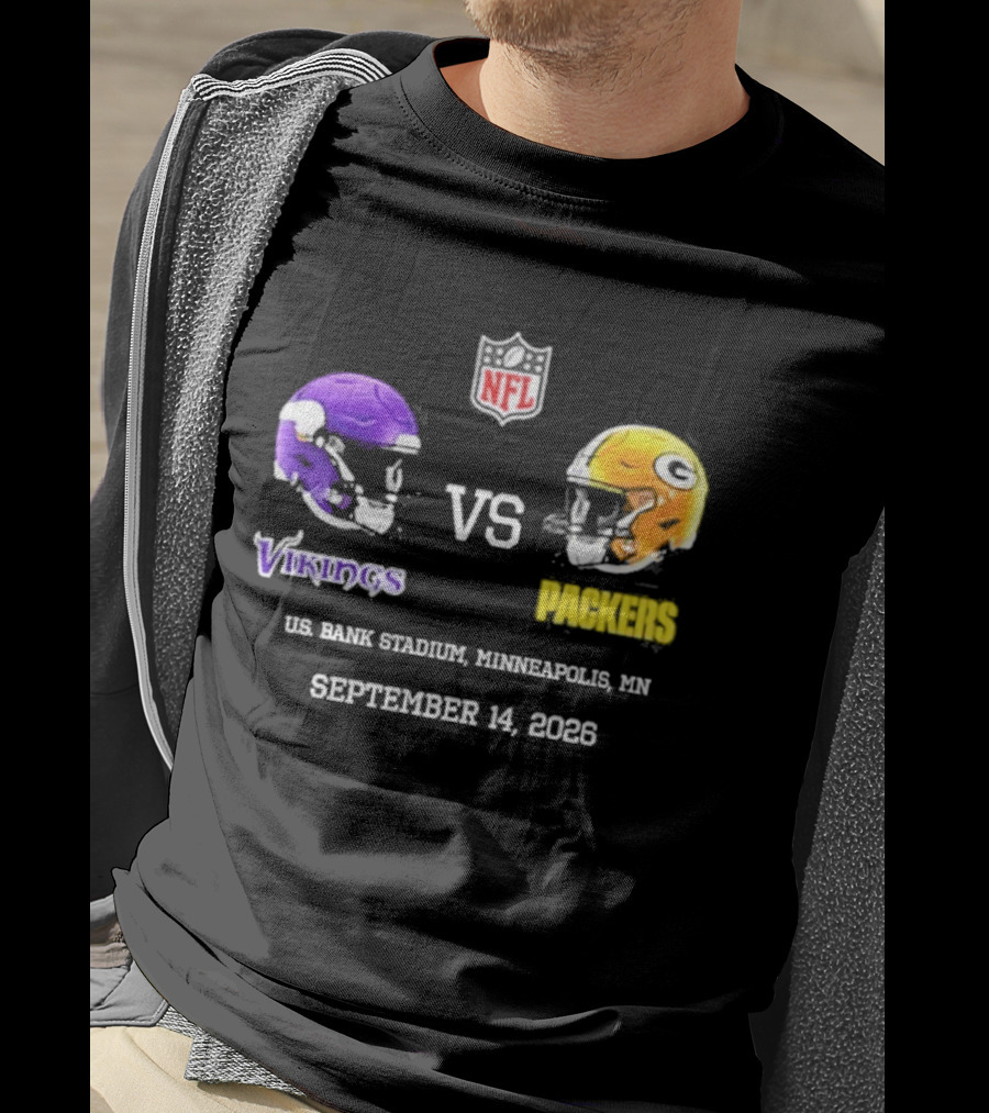Green Bay Packers Vs Minnesota Vikings NFL U.S. Bank Stadium Minneapolis September 14 2026 T-Shirt