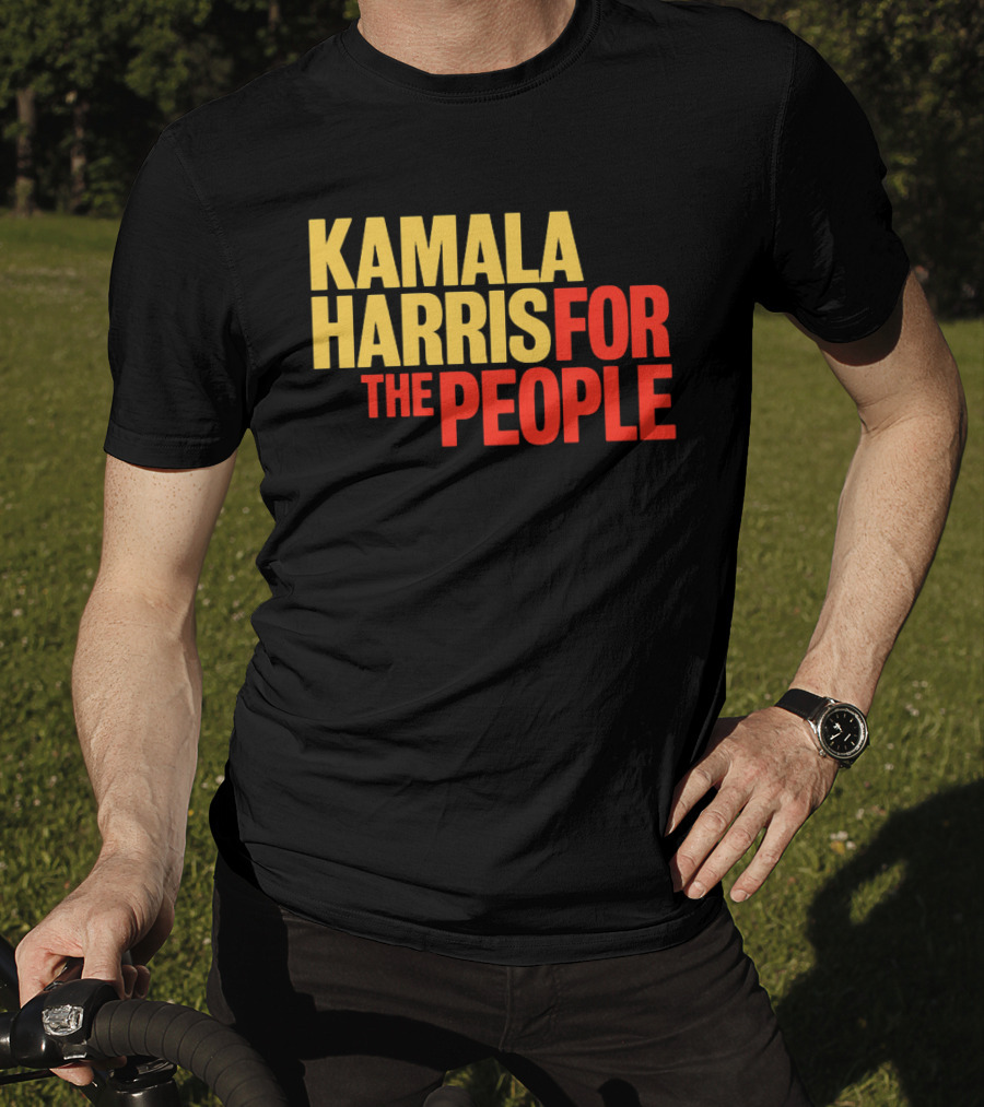 Kamala Harris For The People Text Classic Bold Yellow And Red T-Shirt