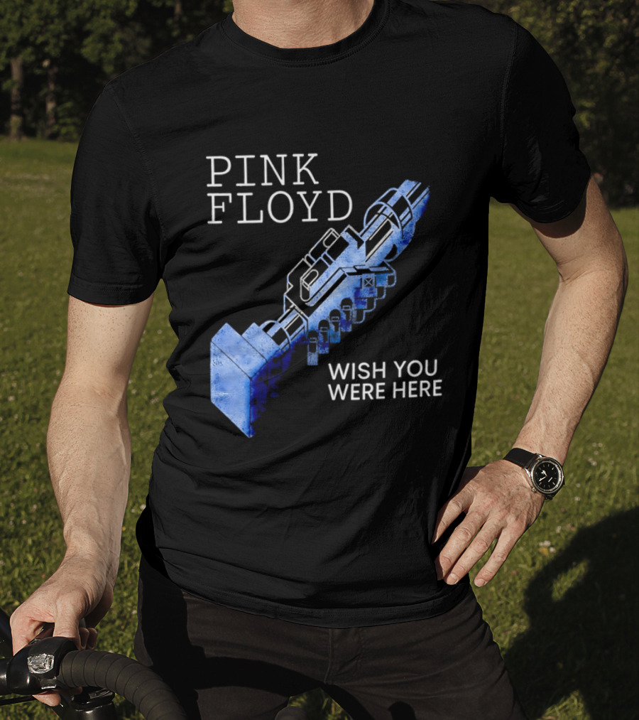 Pink Floyd Wish You Were Here Blue Mechanical Robot Handshake T-Shirt