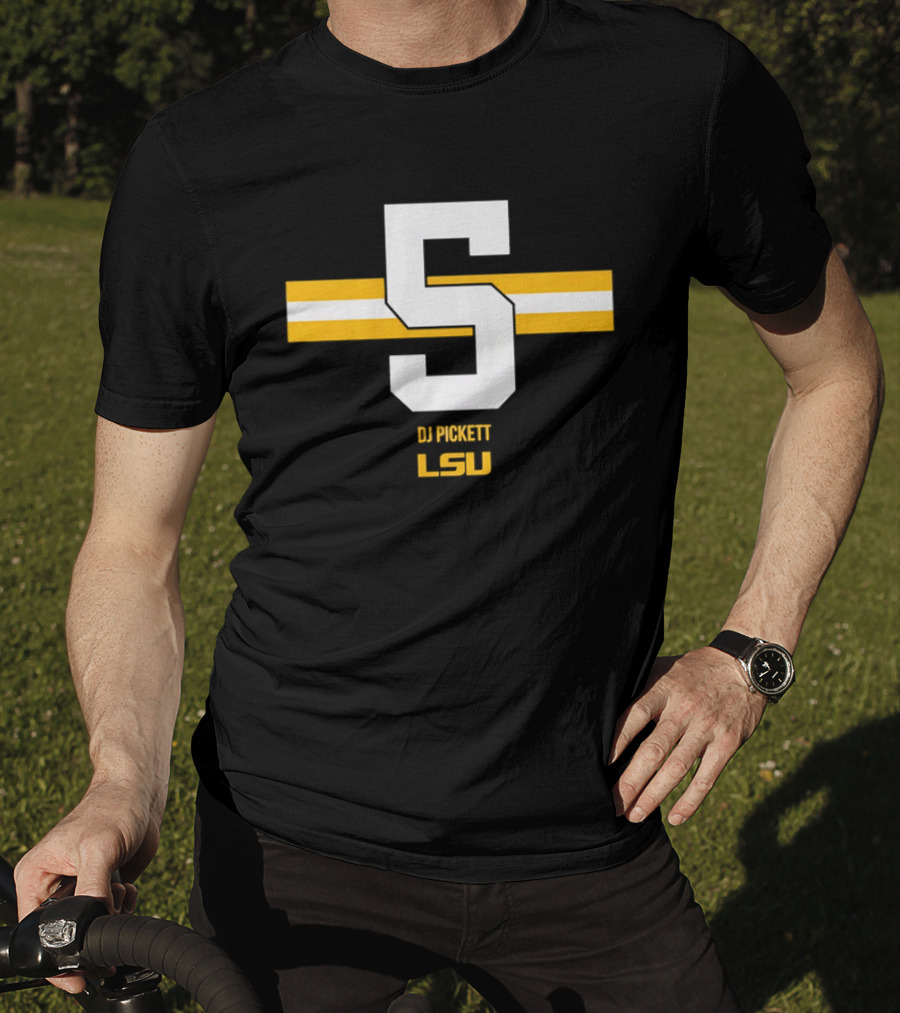 LSU Tigers DJ Pickett Number 5 Yellow T-Shirt