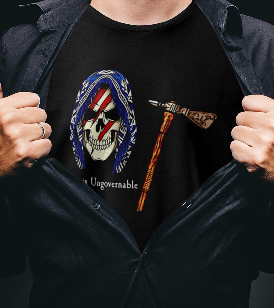 Remain Ungovernable Hooded Skull With Hammer Anti Authority T-Shirt