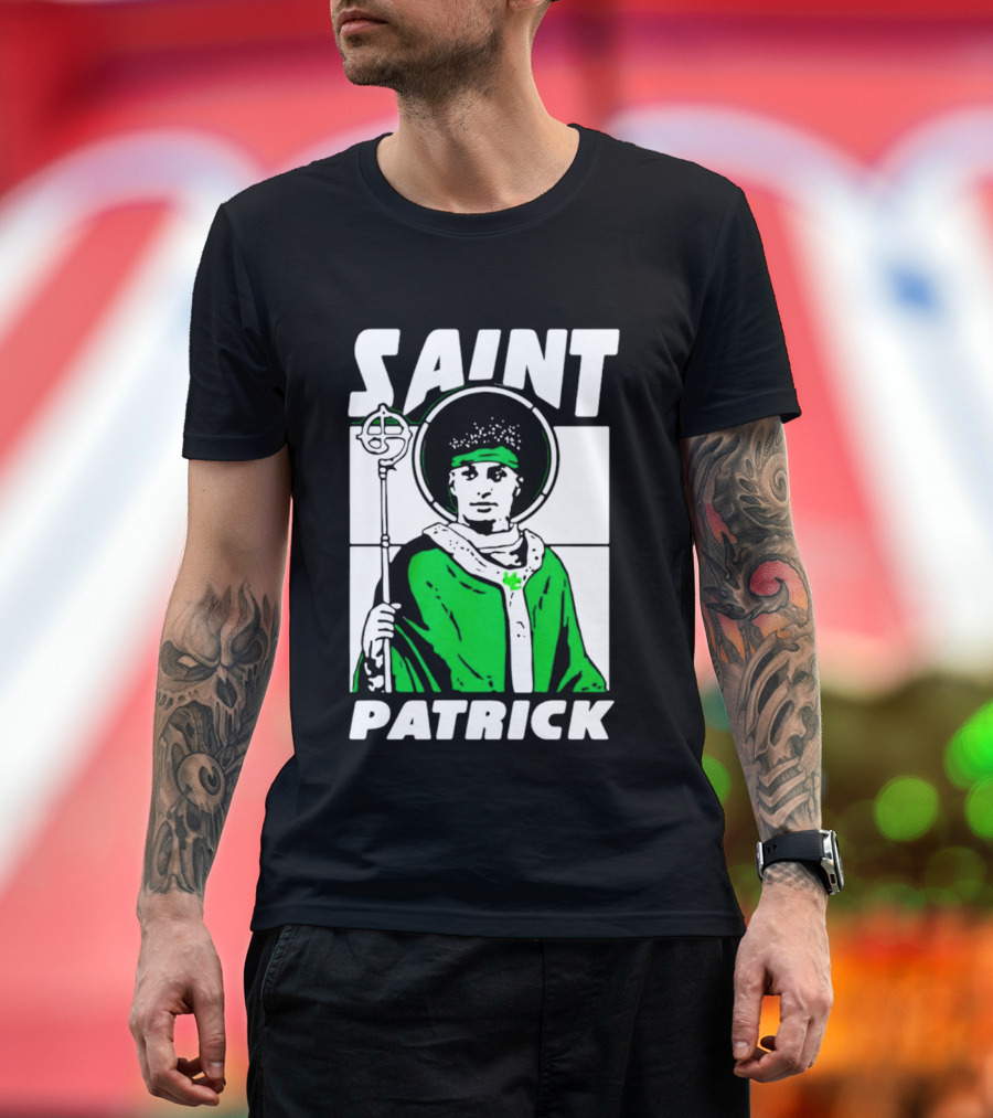 Saint Patrick Mahomes Kansas City Chiefs Iconic Green Halo And Staff T-Shirt