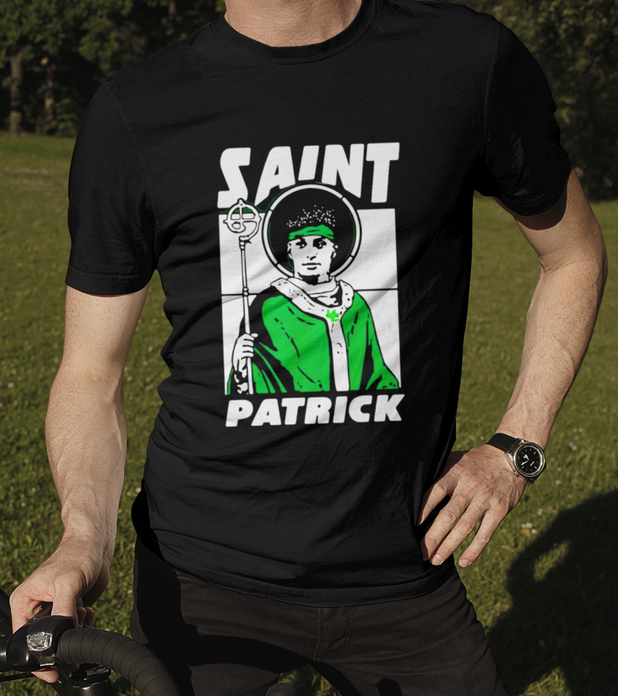 Saint Patrick Mahomes Kansas City Chiefs Iconic Green Halo And Staff T-Shirt