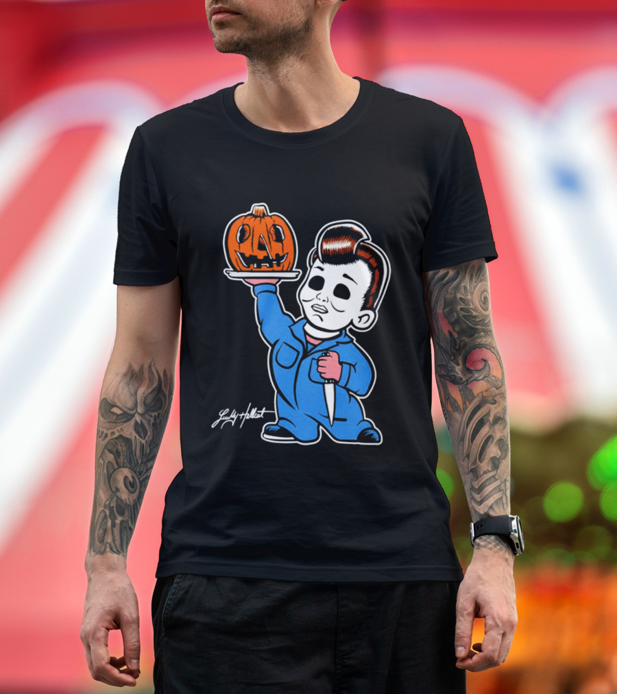 Michael Myers Big Boy Halloween Pumpkin Knife T-Shirt