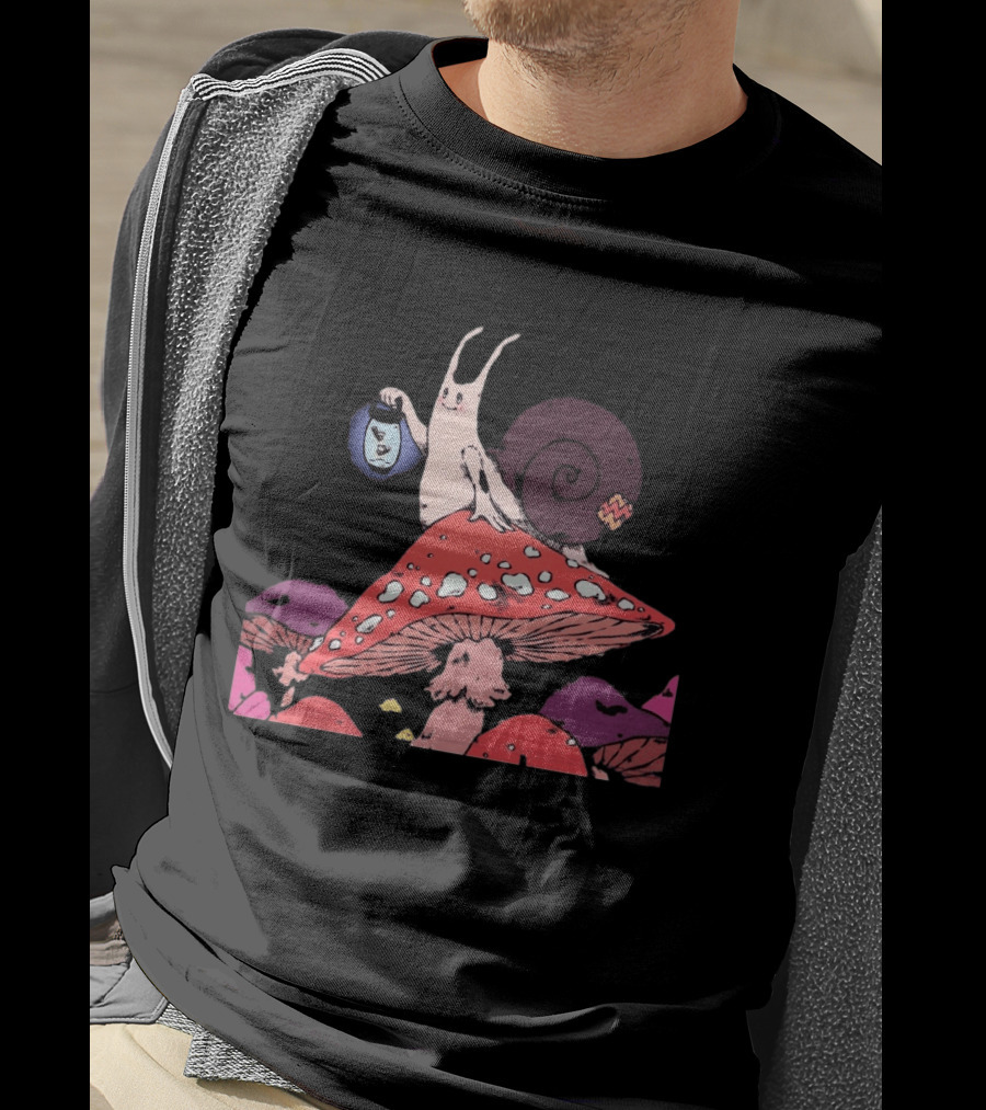 Steady Hands Snail Lantern On Giant Mushroom T-Shirt