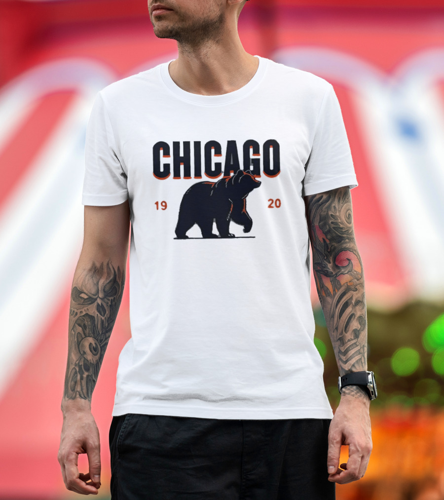 Chicago Bears 1920 Walking Grizzly Orange T-Shirt